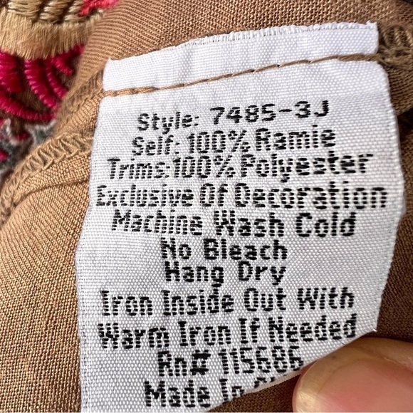 JOHNNY WAS EMBROIDERED V-NECK TUNIC STYLE MIDI DRESS SIZE SMALL OVERSIZED - Picture 4 of 5